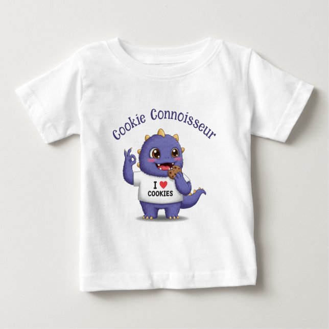 Camiseta Para Bebê Cookie Connoisseur (Frente)