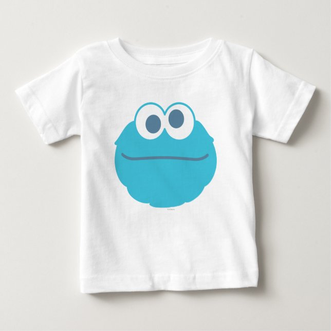 Camiseta Para Bebê Cookie Monster Baby Face Grande (Frente)