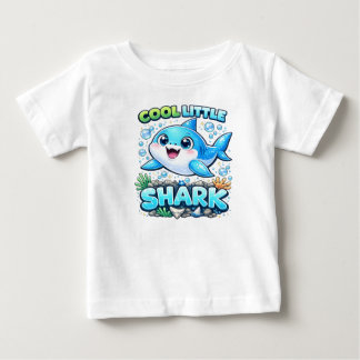 Camiseta Para Bebê Cool Little Shark Shirt for Boys