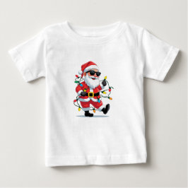 Camiseta Para Bebê Cool Santa with Christmas Lights – Modern Festive