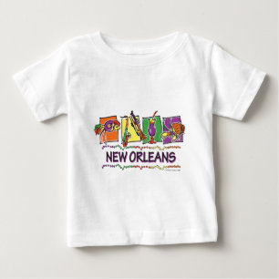 Camiseta Para Bebê Cópia NEW-ORLEANS-SQUARES-eps