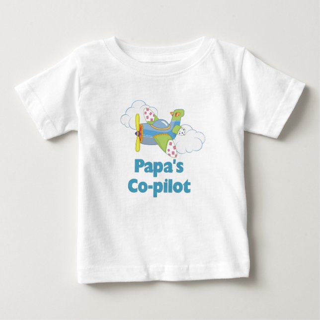 Camiseta Para Bebê Copiloto do Papa (Frente)