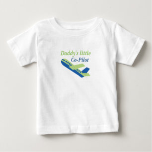 Camiseta Para Bebê Copiloto pequeno de Daddys