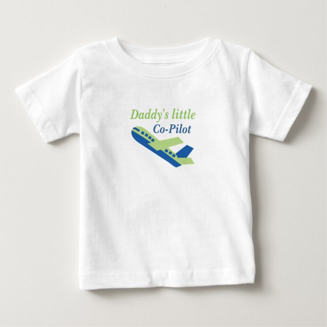 Camiseta Para Bebê Copiloto pequeno de Daddys (Frente)