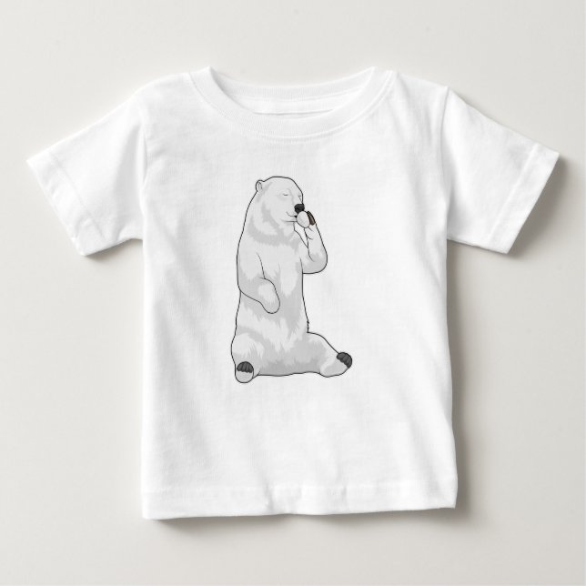 Camiseta Para Bebê Copo de Café de Urso Polar (Frente)