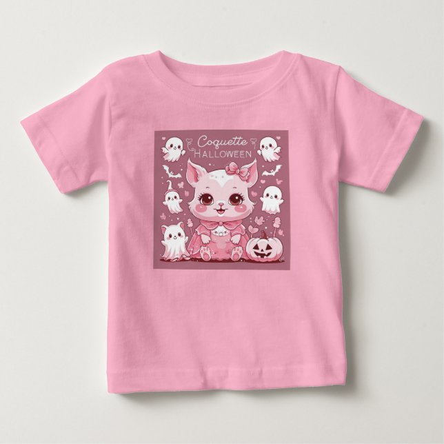 Camiseta Para Bebê Coquete halloween (Frente)