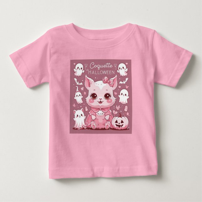 Camiseta Para Bebê Coquette Halloween (Frente)