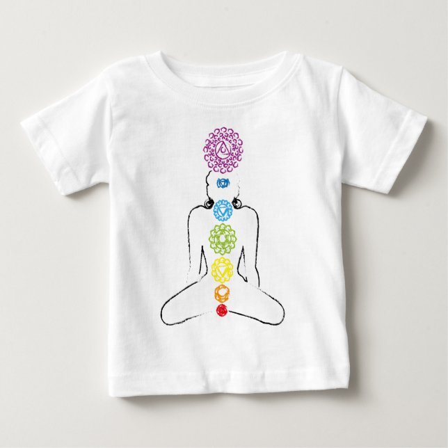 Camiseta Para Bebê Cor 01 da ioga de Chakras (Frente)