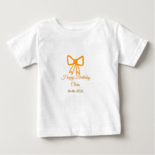 Camiseta Para Bebê Cor d'água do arco cor de laranja amarela retro fe