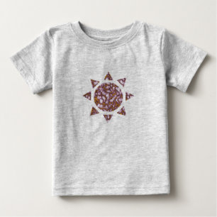Camiseta Para Bebê Cor-de-rosa-claro e Dourada Textura de mármore Des