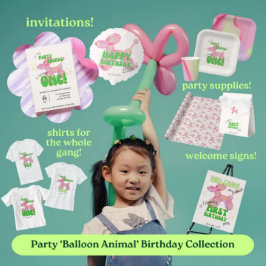 Camiseta Para Bebê Cor-de-Rosa Sou o Animal de Balão de Festa de Aniv