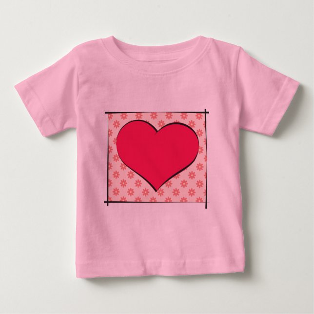 Camiseta Para Bebê Coração (Frente)