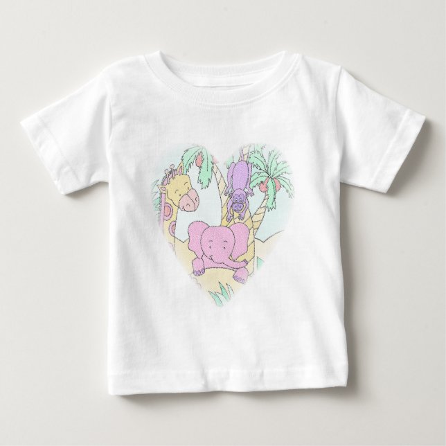 Camiseta Para Bebê Coração 2 para Bebê Selvagem (Frente)