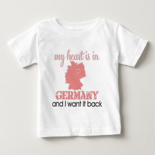 Camiseta Para Bebê Coração Alemanha (Frente)