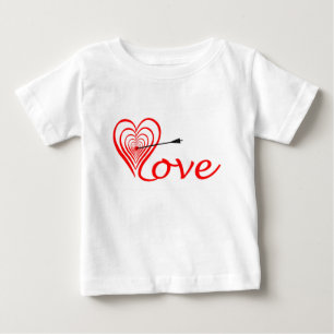 Camiseta Para Bebê Coração amor alvo com seta