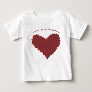 Camiseta Para Bebê Coração Bonito Desabrocha Coração Vermelho Esc