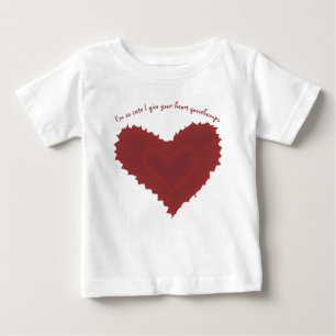 Camiseta Para Bebê Coração Bonito Desabrocha Coração Vermelho Escuro
