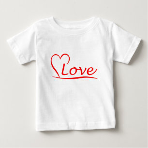Camiseta Para Bebê Coração com amor