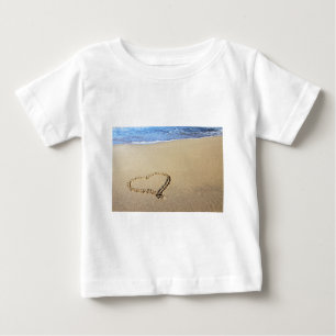 Camiseta Para Bebê Coração Corações Praia Areia Paraíso Tropical Dest