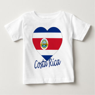 Camiseta Para Bebê Coração da bandeira de Costa Rica