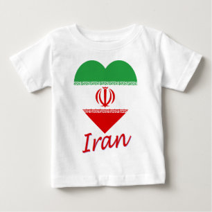 Camiseta Para Bebê Coração da bandeira de Irã