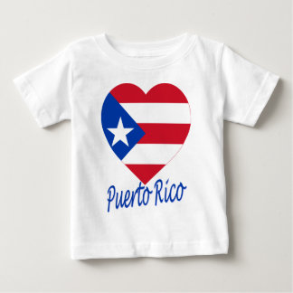 Camiseta Para Bebê Coração da bandeira de Puerto Rico