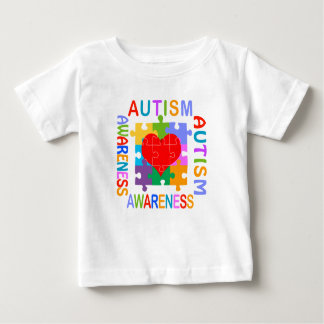 Camiseta Para Bebê Coração da consciência do autismo