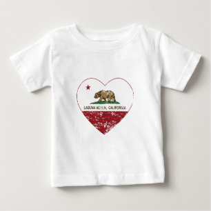 Camiseta Para Bebê coração da praia de laguna da bandeira de