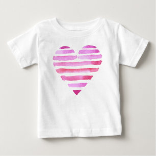 Camiseta Para Bebê Coração de Amor Rosa para crianças