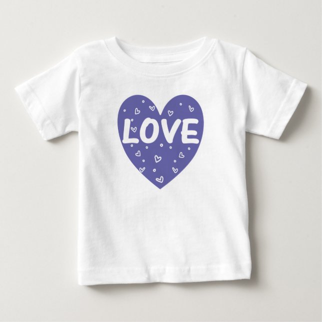 Camiseta Para Bebê Coração de amor roxo (Frente)