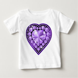 Camiseta Para Bebê coração de Gem Ametyst