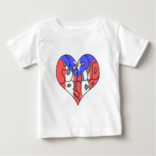 Camiseta Para Bebê Coração de Grafite de Porto Rico