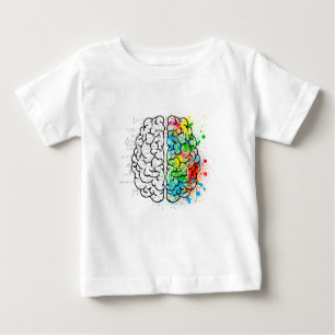 Camiseta Para Bebê coração de ideia de psicologia da mente cerebral