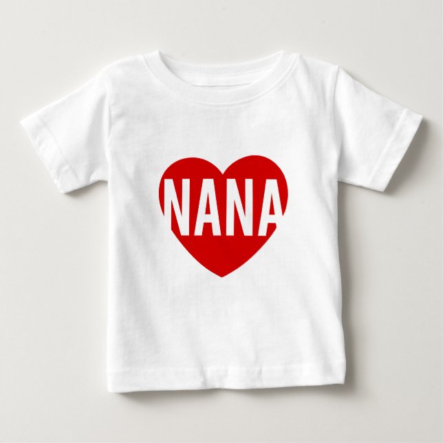 Camiseta Para Bebê Coração de Nana (Frente)