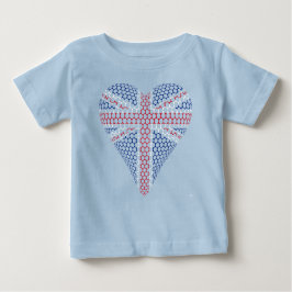 Camiseta Para Bebê Coração de Union Jack