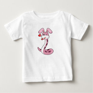 Camiseta Para Bebê Coração do Coelho cobra
