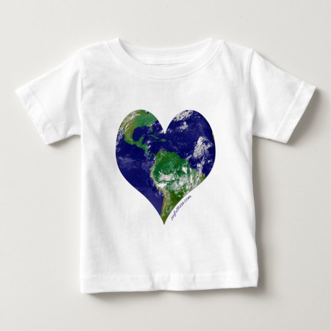 Camiseta Para Bebê Coração do mundo (Frente)