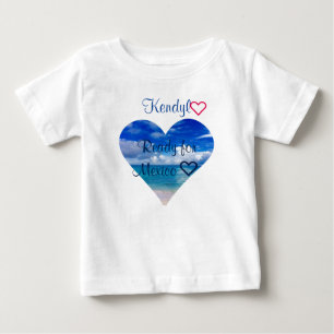 Camiseta Para Bebê Coração do oceano do terno do corpo do tutu