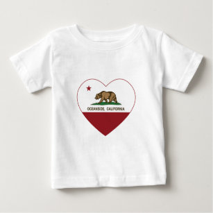 Camiseta Para Bebê coração do perto do oceano da bandeira de