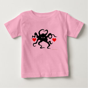 Camiseta Para Bebê Coração do polvo
