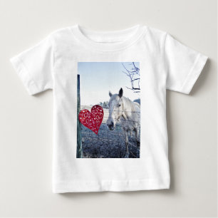 Camiseta Para Bebê Coração dos namorados do CAVALO