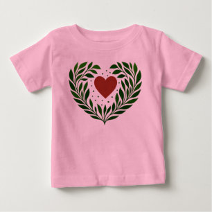 Camiseta Para Bebê Coração e Galhos