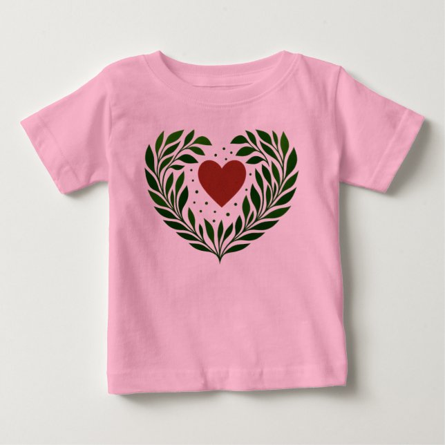Camiseta Para Bebê Coração e Galhos (Frente)
