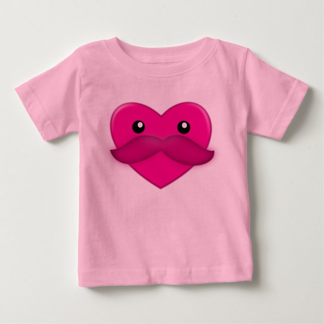 Camiseta Para Bebê Coração Engraçado (Frente)