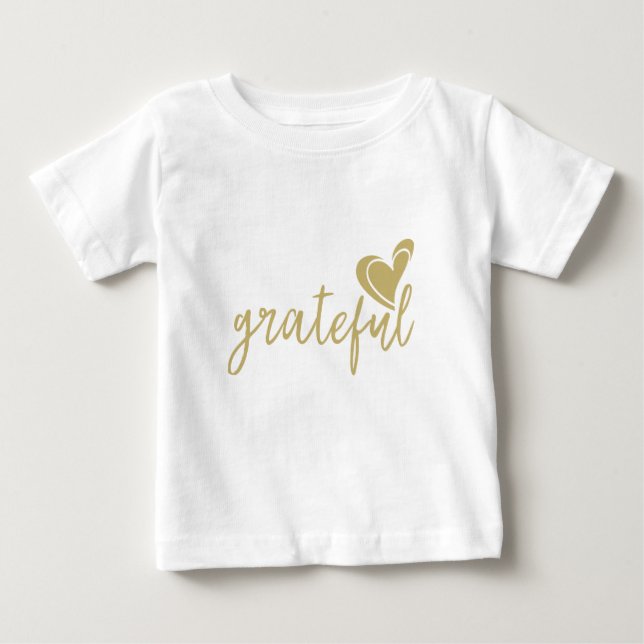 Camiseta Para Bebê coração grato (Frente)