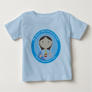 Camiseta Para Bebê Coração Imaculado de Maria