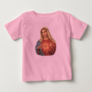 Camiseta Para Bebê Coração imaculado de Mary