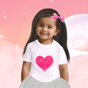 Camiseta Para Bebê Coração isolado de Crimson