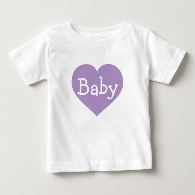 Camiseta Para Bebê Coração lavanda (Frente)