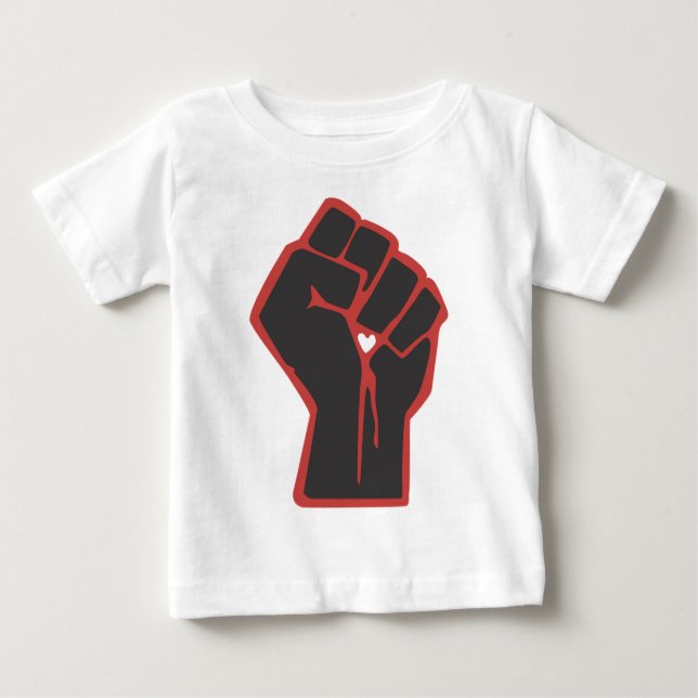 Camiseta Para Bebê Coração levantado do revolucionário do punho (Frente)